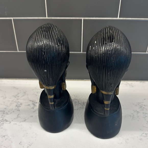 Vintage Ebony and Gold Accent Busts - Picture 6 of 10